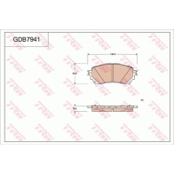Тормозные колодки дисковые, комплект TRW GDB7941DT ZY9 VP3 Mazda 6 (GJ, GL) 3 2012 – 2020