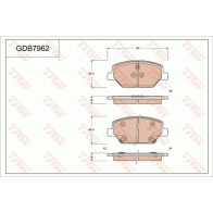 Тормозные колодки дисковые, комплект TRW GDB7962 R22UY FM 1216937853