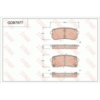 Тормозные колодки дисковые, комплект TRW 3322937308835 Kia Sorento (UM) Prime 3 Кроссовер 2.0 CRDi 4WD 186 л.с. 2015 – 2025 GDB7977 L 8KXF