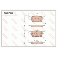 Тормозные колодки дисковые, комплект TRW GDB7983 97G2 5E 1216938089