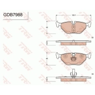 Тормозные колодки дисковые, комплект TRW 1216938101 GDB7988 6DZYTT V