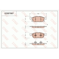 Тормозные колодки дисковые, комплект TRW UY UO3JN GDB7997DT 1439901751