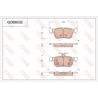 Тормозные колодки дисковые, комплект TRW 3322938369330 1216938215 KQ M1K GDB8032