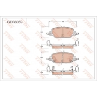 Тормозные колодки дисковые, комплект TRW GDB8069AT 1439901815 K5LR SQ0