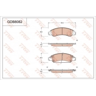 Тормозные колодки дисковые, комплект TRW Cadillac Escalade 2 (GMT800) 2001 – 2006 K3 PQME 3322938380946 GDB8082