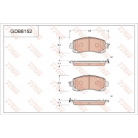 Тормозные колодки дисковые, комплект TRW Subaru XV (GP) 1 2011 – 2017 Y9JX4 U GDB8152