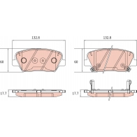 Тормозные колодки дисковые, комплект TRW GDB8189DT E7RQ2 5Y Hyundai Ioniq (AE) 1 Хэтчбек 1.6 GDI Hybrid 141 л.с. 2016 – 2024