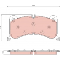 Тормозные колодки дисковые, комплект TRW U 3X4ZC GDB8374 1440003286