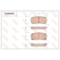 Тормозные колодки дисковые, комплект TRW HHSS5K 8 GDB8985 Kia Carnival (VQ) 3 Минивэн 2.7 V6 189 л.с. 2006 – 2025