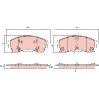 Тормозные колодки дисковые, комплект TRW GDB8997UT B7 S4AQ Ford Ranger 6 (T6, TKE) Пикап 3.2 TDCi 4x4 200 л.с. 2011 – 2025