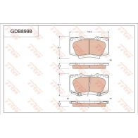 Тормозные колодки дисковые, комплект TRW N02 0I GDB8998AT Toyota Fortuner (AN150, AN160) 2 Кроссовер 2.8 D 4x4 (GUN156) 177 л.с. 2015 – 2025