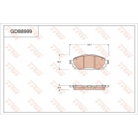 Тормозные колодки дисковые, комплект TRW 1QW7 PVQ Toyota Hilux (AN120, 30) 8 Пикап 2.7 4WD (TGN126) 165 л.с. 2015 – 2025 GDB8999