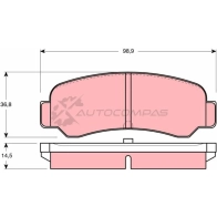 Тормозные колодки, комплект TRW GLOO1F gdb946 1529793 2 1046