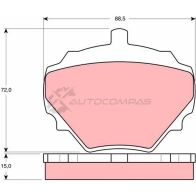 Тормозные колодки, комплект TRW 2034 4 gdb974 1529813 MWRU1