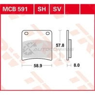 Тормозные колодки, комплект TRW 1423468216 3322937091249 R O3WI mcb591