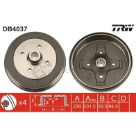 Тормозной барабан TRW db4037 1522816 3322937075188 ER 5HLJI - Изображение 1