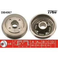 Тормозной барабан TRW db4067 BGXW U 3322937075416 1522842