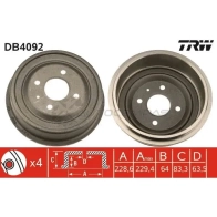 Тормозной барабан TRW D T33CV db4092 3322937075621 1522869
