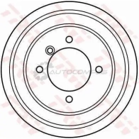 Тормозной барабан TRW 1522876 3322937075676 F2 DWC8J db4103 - Изображение 1