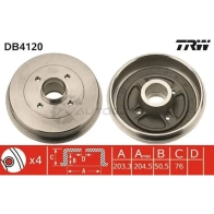 Тормозной барабан TRW 1522889 db4120 3322937075799 3IQ 0M - Изображение 1