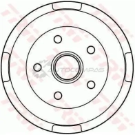 Тормозной барабан TRW db4132 3322937075881 2TWYGR L 1522907 - Изображение 1