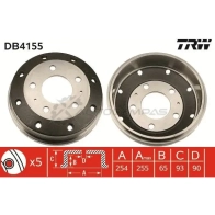 Тормозной барабан TRW 1522926 db4155 3322937135141 O W80Z - Изображение 1