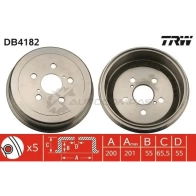 Тормозной барабан TRW db4182 Toyota Carina (T190) 2 Хэтчбек 2.0 i (ST191) 126 л.с. 1993 – 1997 WG5Y K55 3322937211159