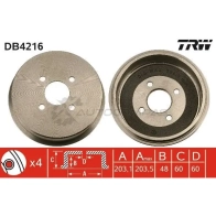 Тормозной барабан TRW db4216 1522988 3322937216918 UWKZI RW - Изображение 3