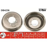 Тормозной барабан TRW db4236 3322937241385 1523009 R2 JFN - Изображение 1
