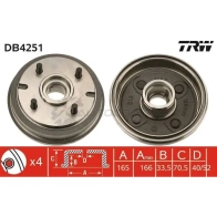 Тормозной барабан TRW 3322937279692 PKE HK 1523024 db4251 - Изображение 1