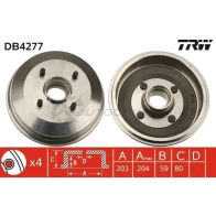 Тормозной барабан TRW K3Y7 P7 3322937322466 1523052 db4277