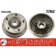 Тормозной барабан TRW 1523056 db4280 N WKHD 3322937322497 - Изображение 1