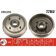 Тормозной барабан TRW Renault Trafic (PXX) 1 Кабина с шасси 2.2 4x4 101 л.с. 1994 – 1998 db4292 3322937322350 H4YXT O