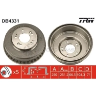 Тормозной барабан TRW 8XJ BZT Kia Carnival db4331 3322937392087