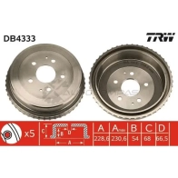 Тормозной барабан TRW 1523122 Y1 5GS9 db4333 3322937392285 - Изображение 1