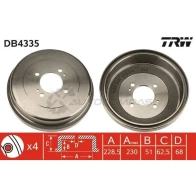 Тормозной барабан TRW Nissan Sunny 3322937392094 db4335 P9 W43T