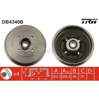 Тормозной барабан TRW WZF3 AM Nissan Note (E11) 1 Хэтчбек db4340b 3322937811229