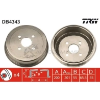 Тормозной барабан TRW 1523134 3322937509546 RG4 AD db4343