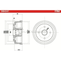 Тормозной барабан TRW db4347 Q8W CHT 1523138 3322937509539 - Изображение 2