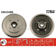 Тормозной барабан TRW D SGEX64 db4348b Opel Agila 3322937811298