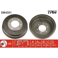 Тормозной барабан TRW db4351 GDV0B Q 3322937560004 1523143 - Изображение 1