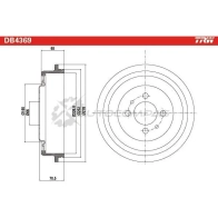 Тормозной барабан TRW 3322937559763 1523163 db4369 NS ENU4W - Изображение 2