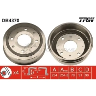 Тормозной барабан TRW 3322937559794 db4370 DE ASX Renault Trafic