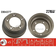Тормозной барабан TRW 1523172 8Z 1W5K db4377 3322937560066 - Изображение 1