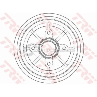 Тормозной барабан TRW 3322938146764 GD92D P8 Citroen C3 1 (FC, PF1) 2002 – 2009 db4414mr