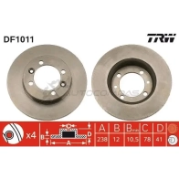 Тормозной диск TRW 1DIX T 1523232 DF1011 3322936101109