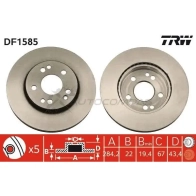 Тормозной диск TRW df1585 C4 86LP 1523360 3322936158509