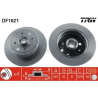 Тормозной диск TRW 1523385 3322936162100 2W3 Y5PP df1621
