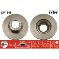Тормозной диск TRW 3322936164500 df1645 1523397 3 MEW8V - Изображение 1