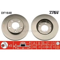 Тормозной диск TRW df1648 1523400 Q1 LS2 3322936164807 - Изображение 1